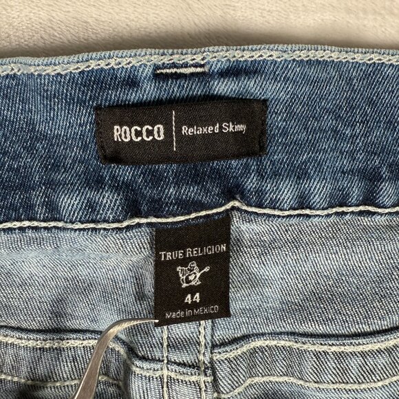 True Religion Rocco Jeans Men Size 44 Relaxed Skinny Denim Flap Pocket W42 L28.5 - Picture 8 of 15